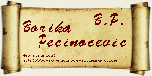 Borika Pečinoćević vizit kartica